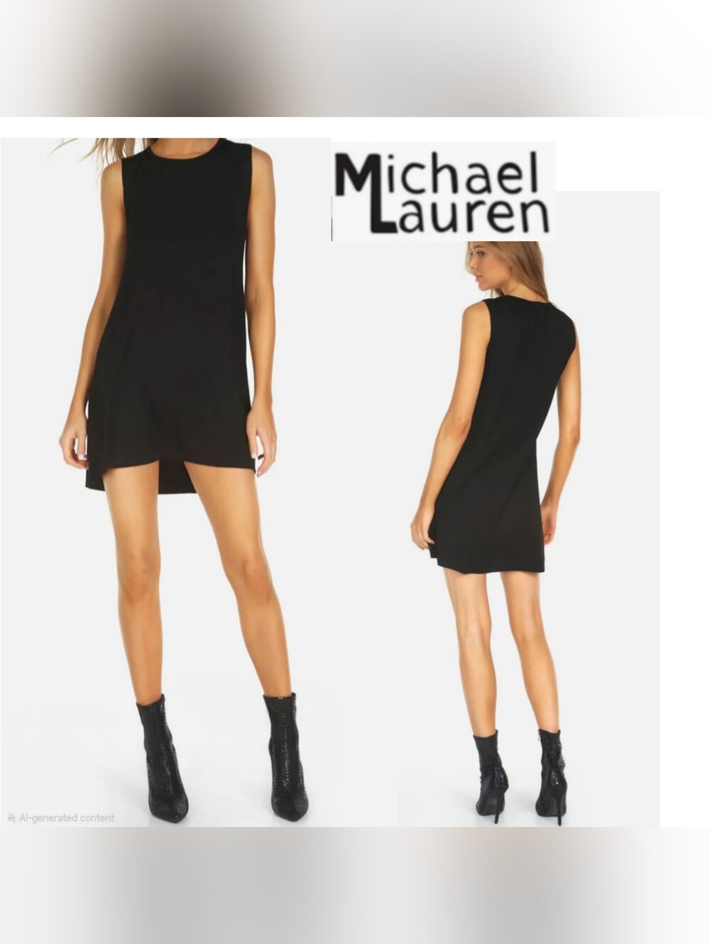 Michael Lauren Gilly Core Dress STYLE: ML-8052-RSN-BLK-XS  New. Deal! Org $79